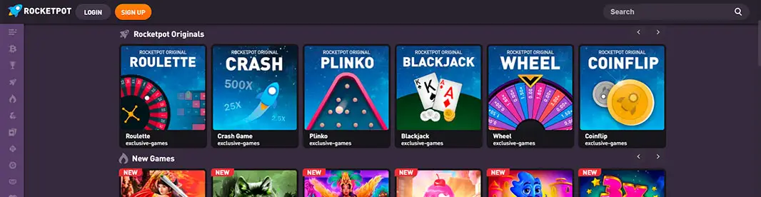 Rocketpot Casino Games Information